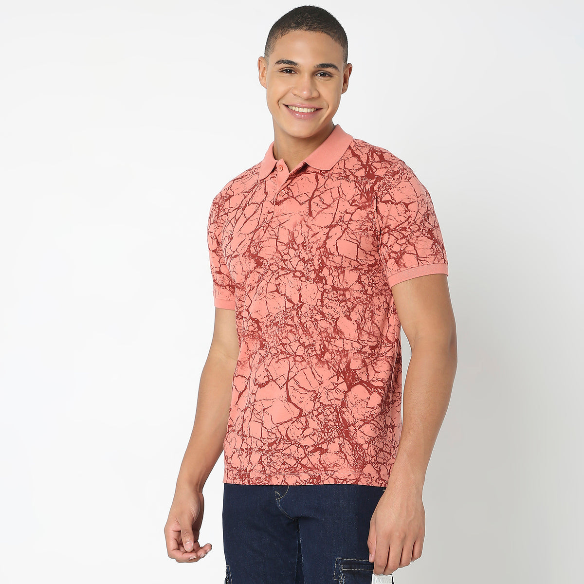 Regular Fit Printed Polo T-Shirt