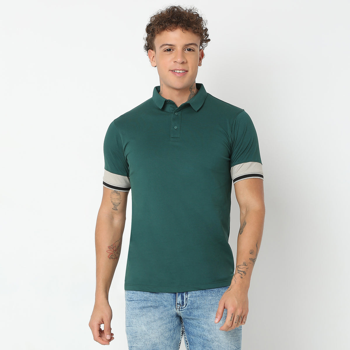 Regular Fit Solid Polo T-Shirt