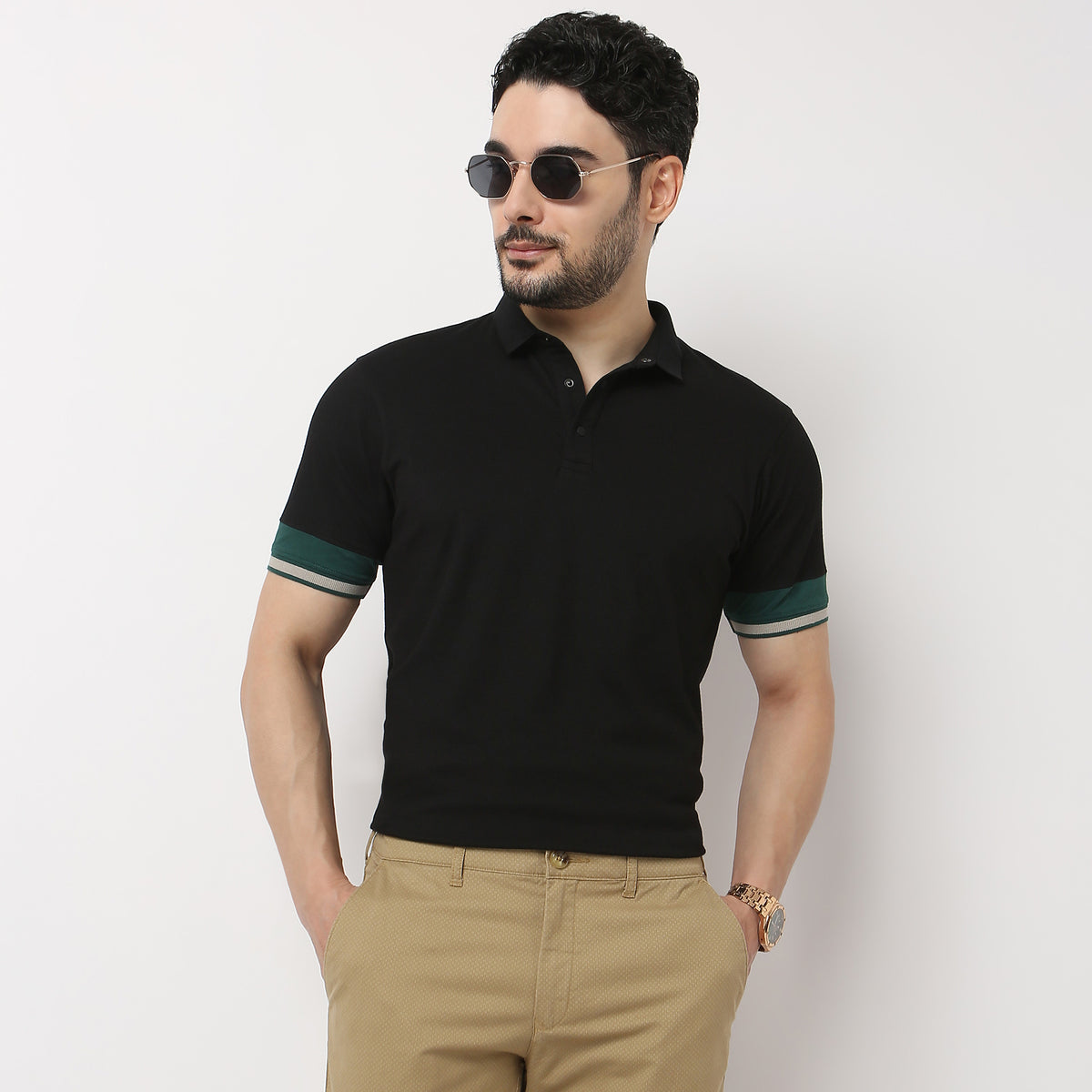 Regular Fit Solid Polo T-Shirt