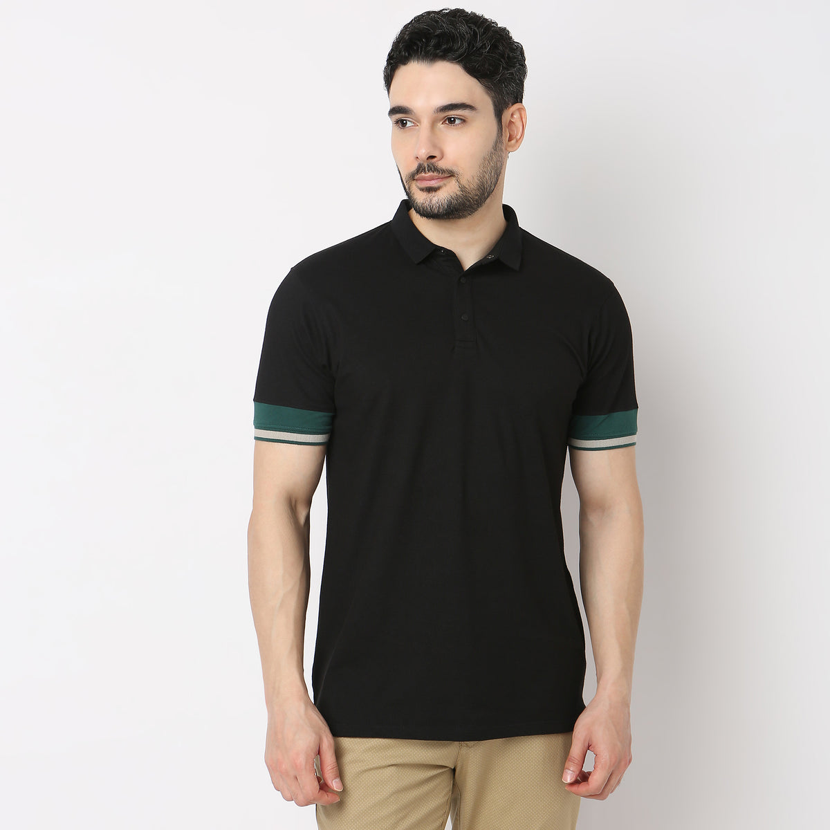 Regular Fit Solid Polo T-Shirt