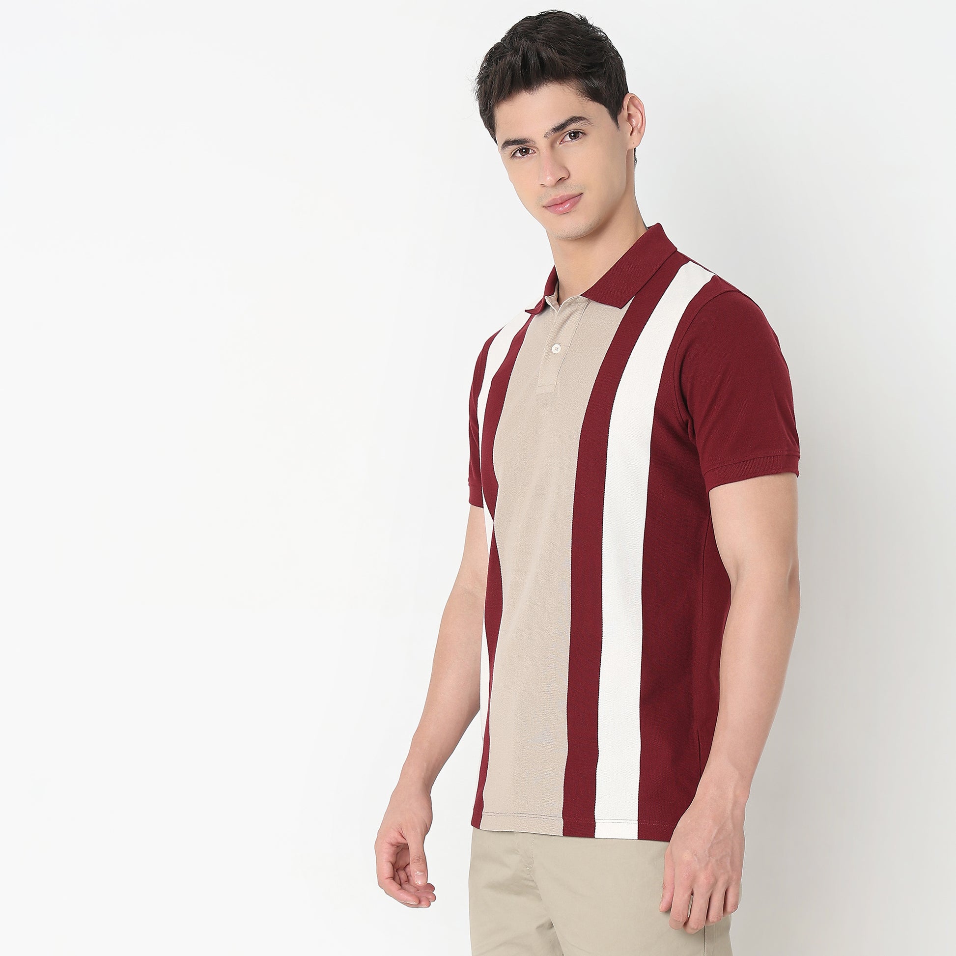 Regular Fit Striped Polo T-Shirt