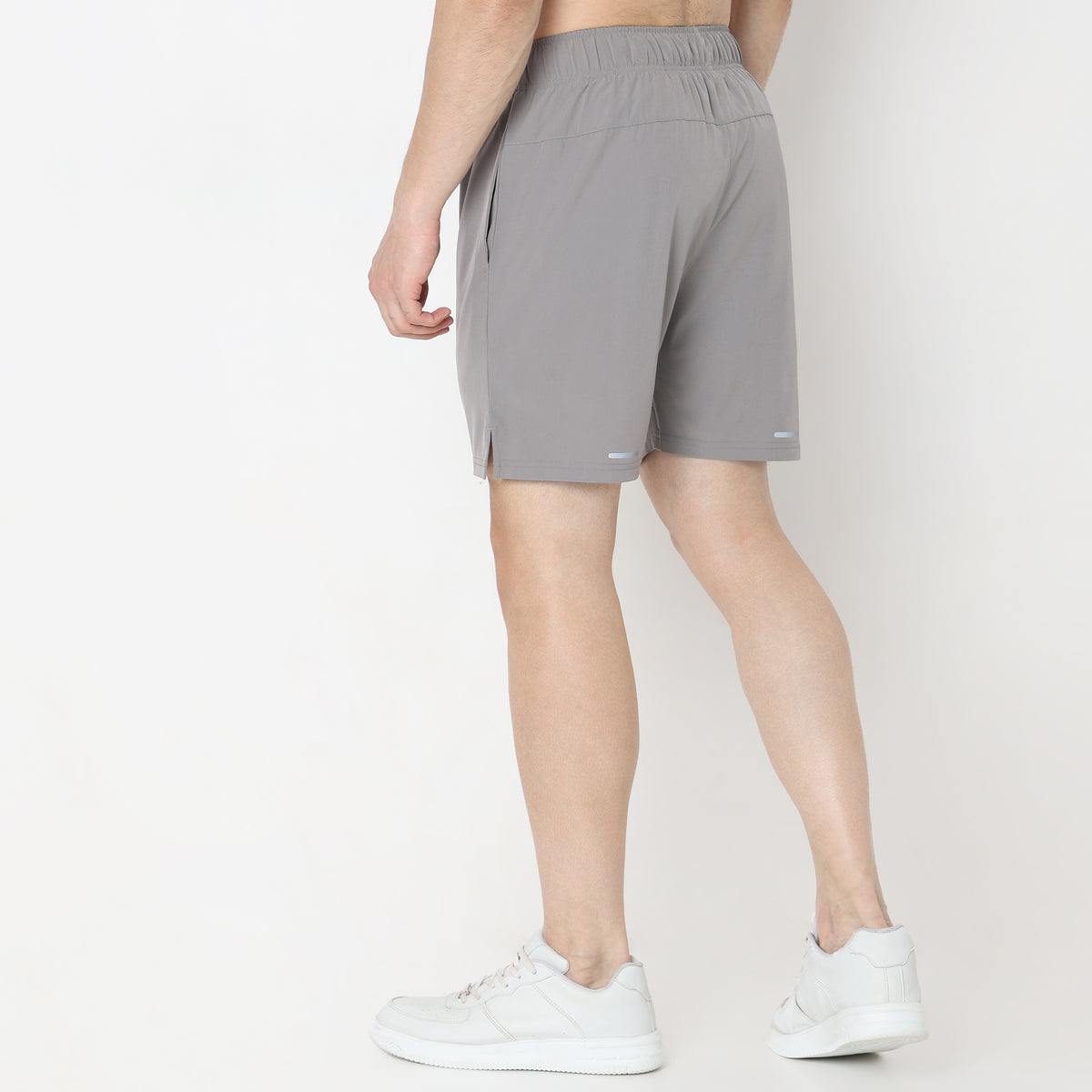 Regular Fit Solid Mid Rise Shorts