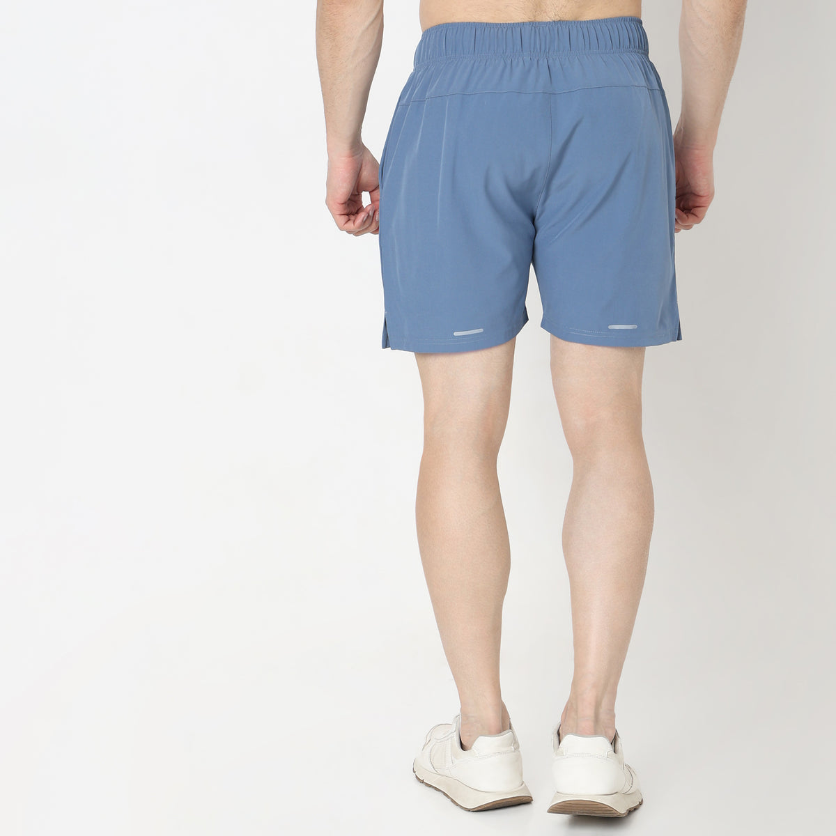 Regular Fit Solid Mid Rise Shorts