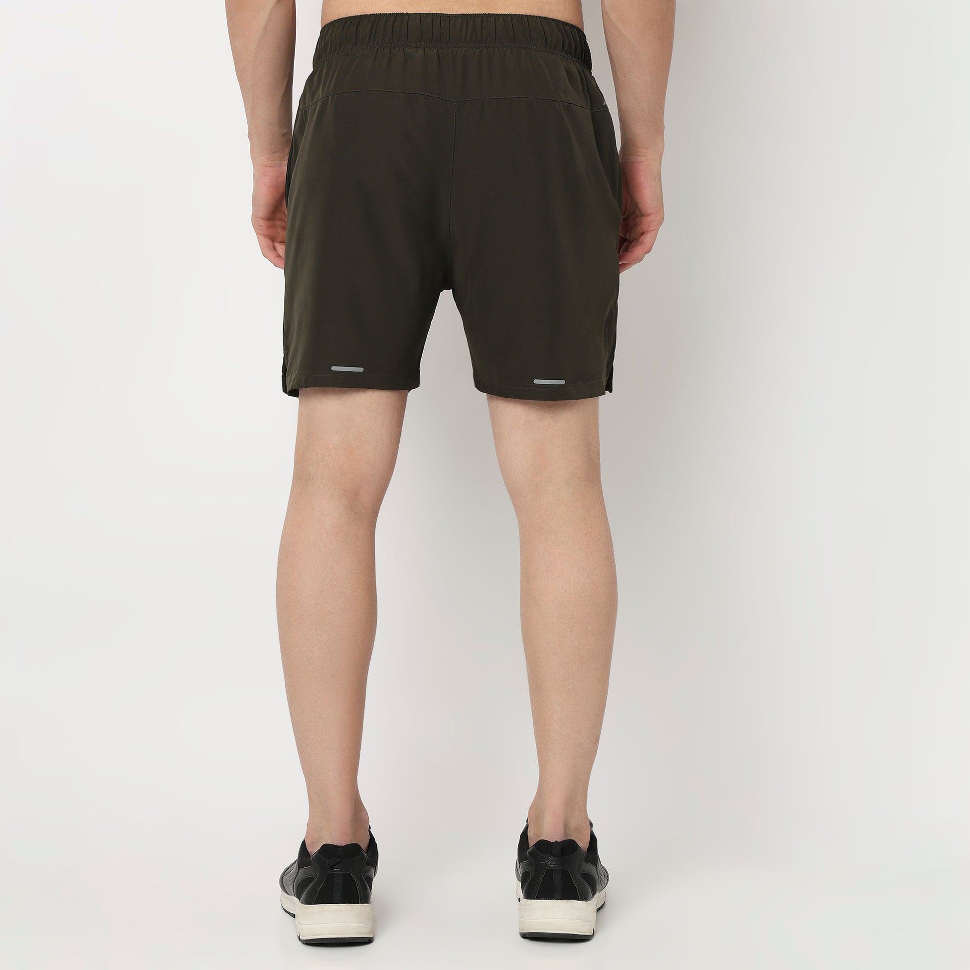 Regular Fit Solid Mid Rise Shorts