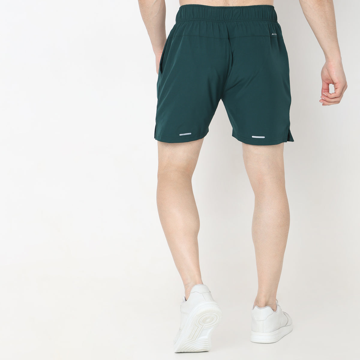 Regular Fit Solid Mid Rise Shorts