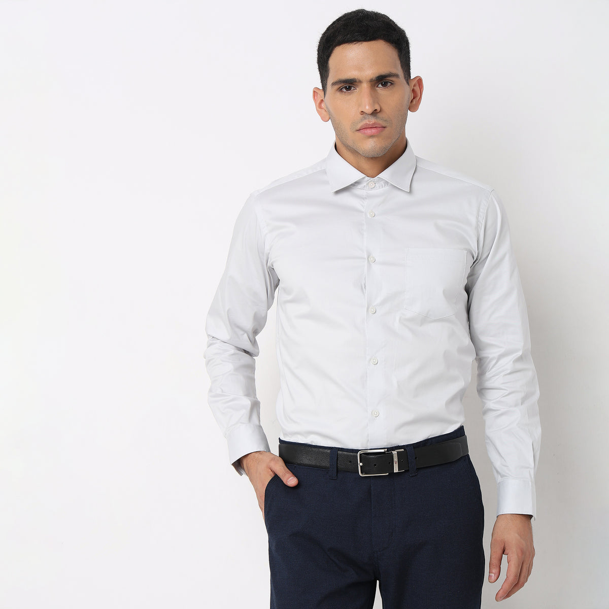 Slim Fit Solid Shirt