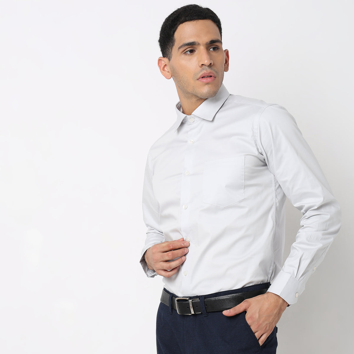 Slim Fit Solid Shirt