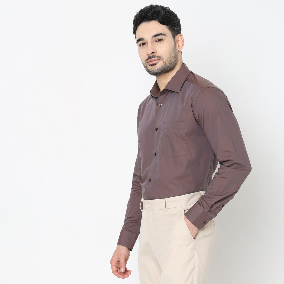 Slim Fit Solid Shirt