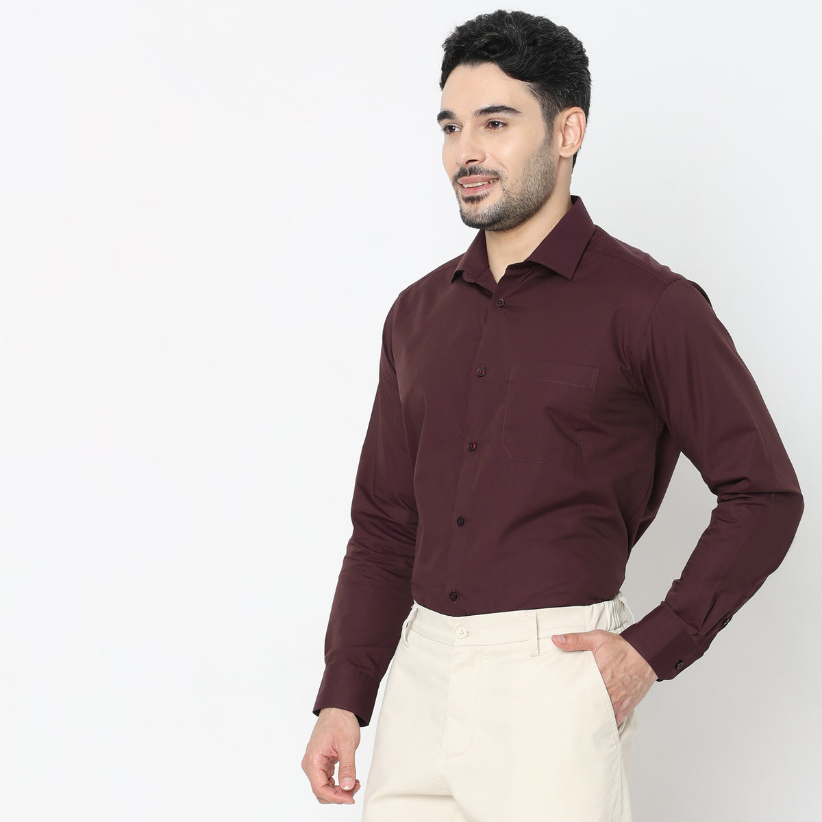 Slim Fit Solid Shirt