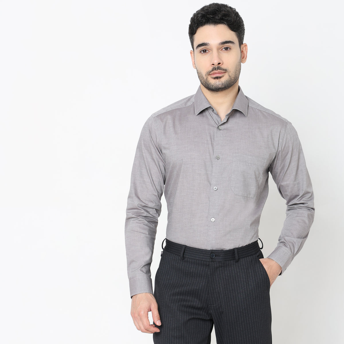 Slim Fit Solid Shirt