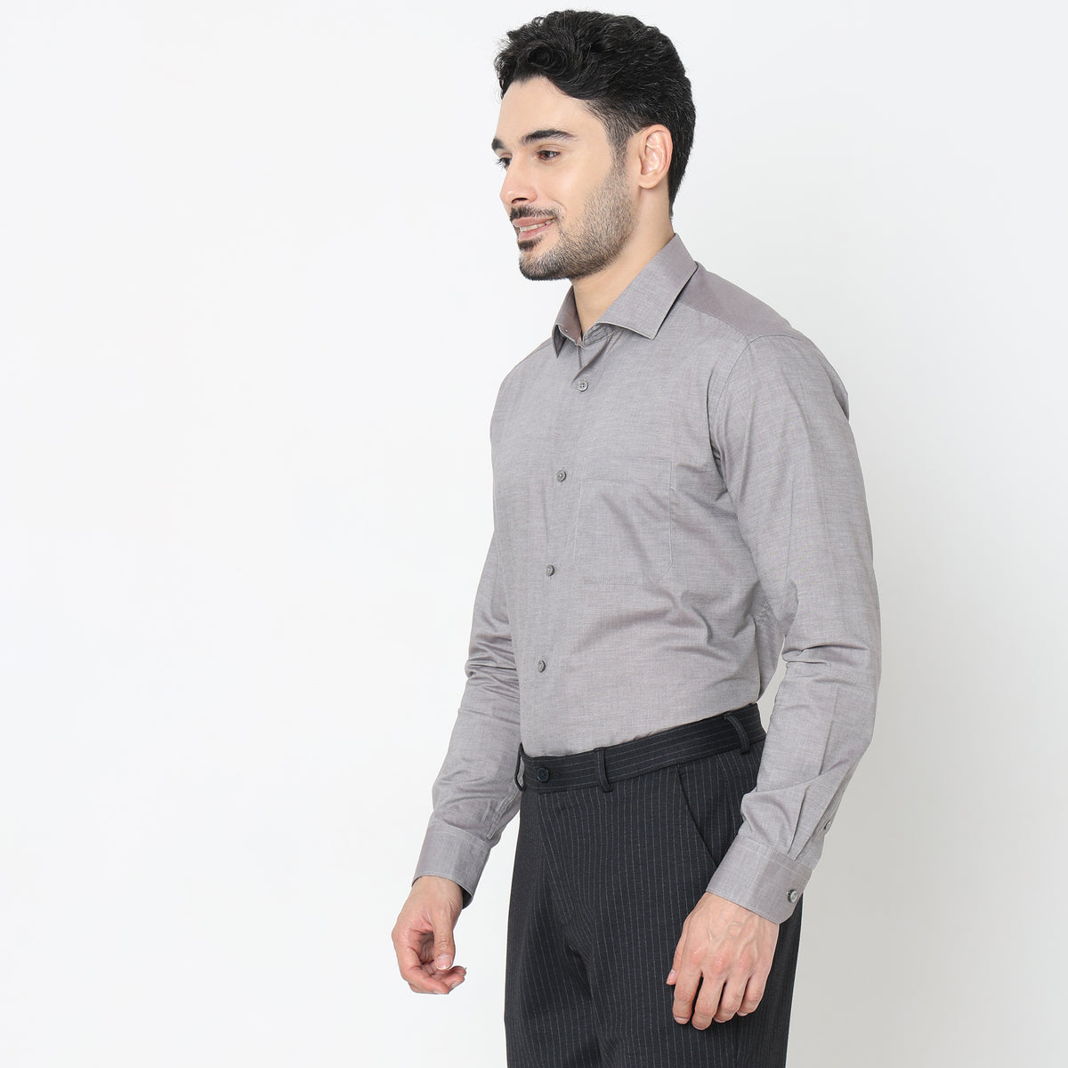 Slim Fit Solid Shirt