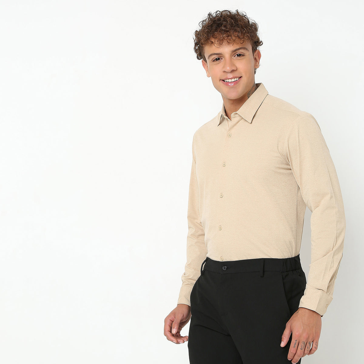 Slim Fit Solid Shirt