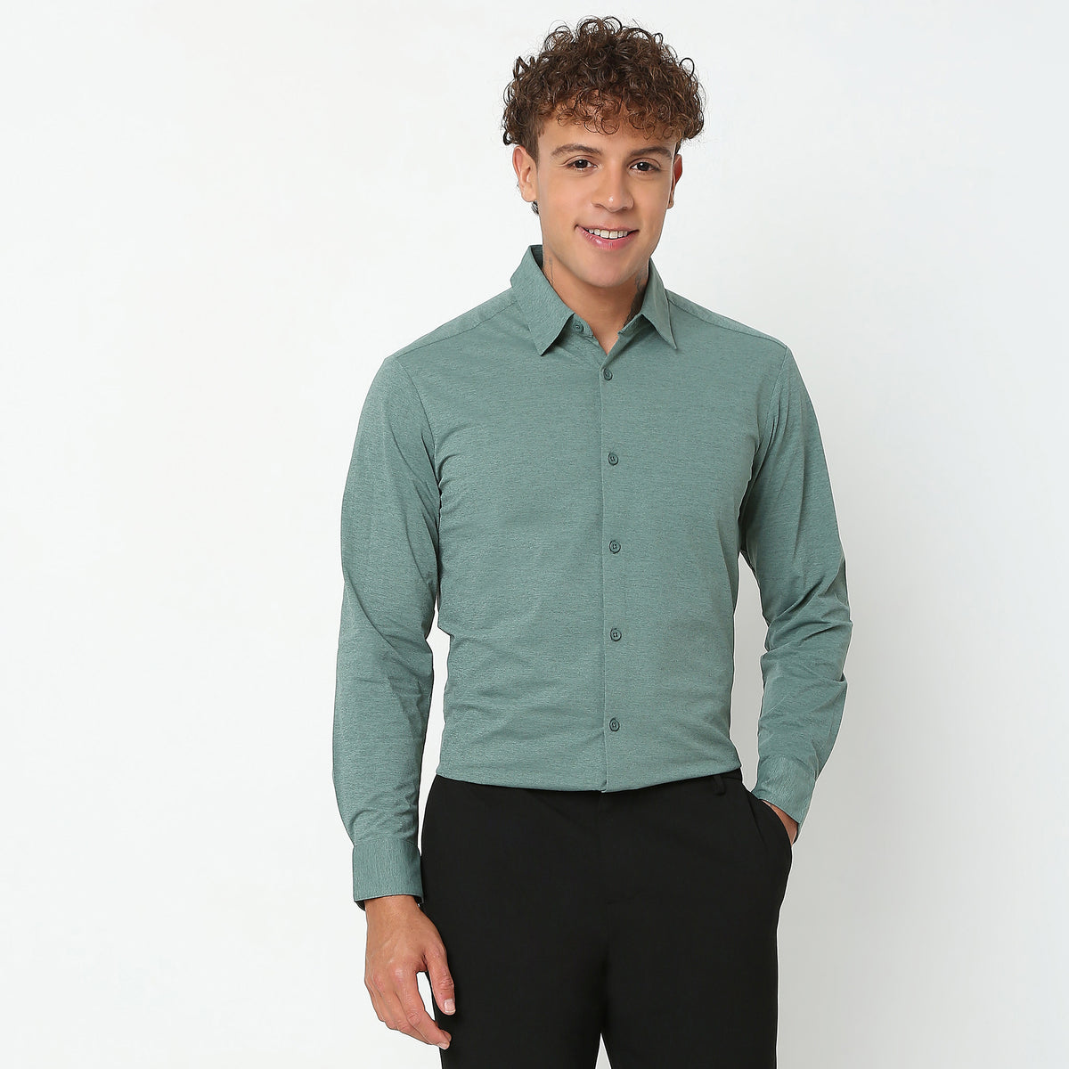 Slim Fit Solid Shirt