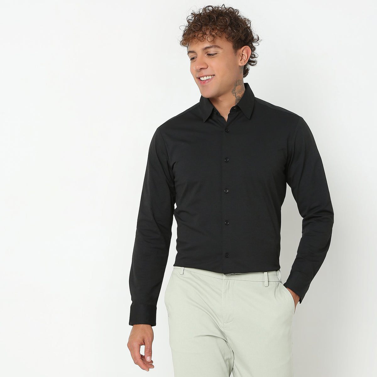 Slim Fit Solid Shirt