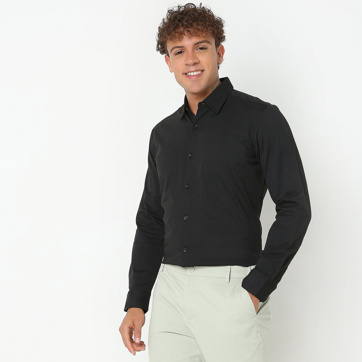 Slim Fit Solid Shirt