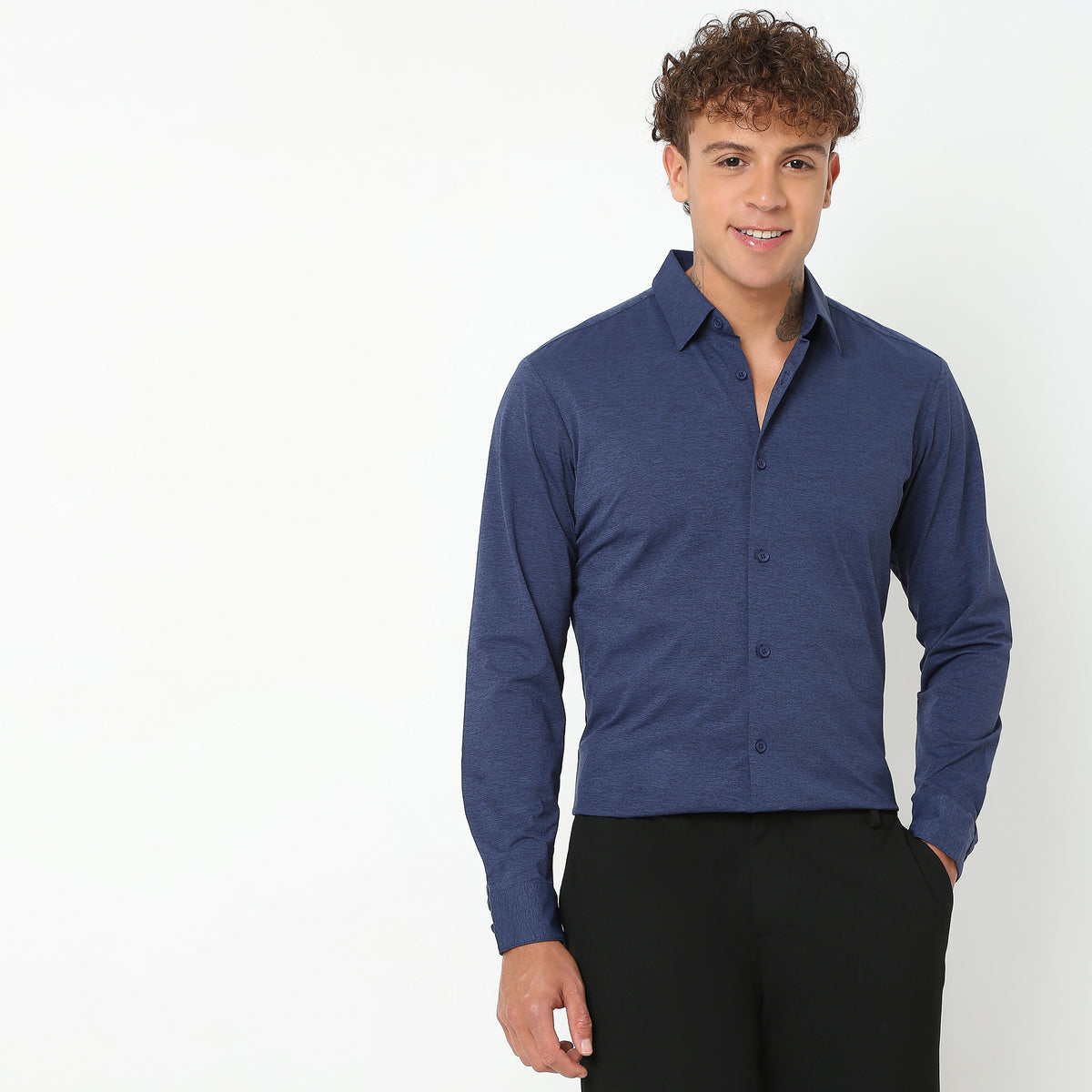 Slim Fit Solid Shirt