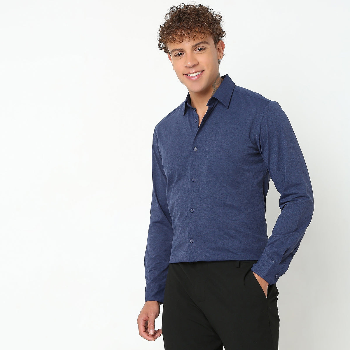 Slim Fit Solid Shirt