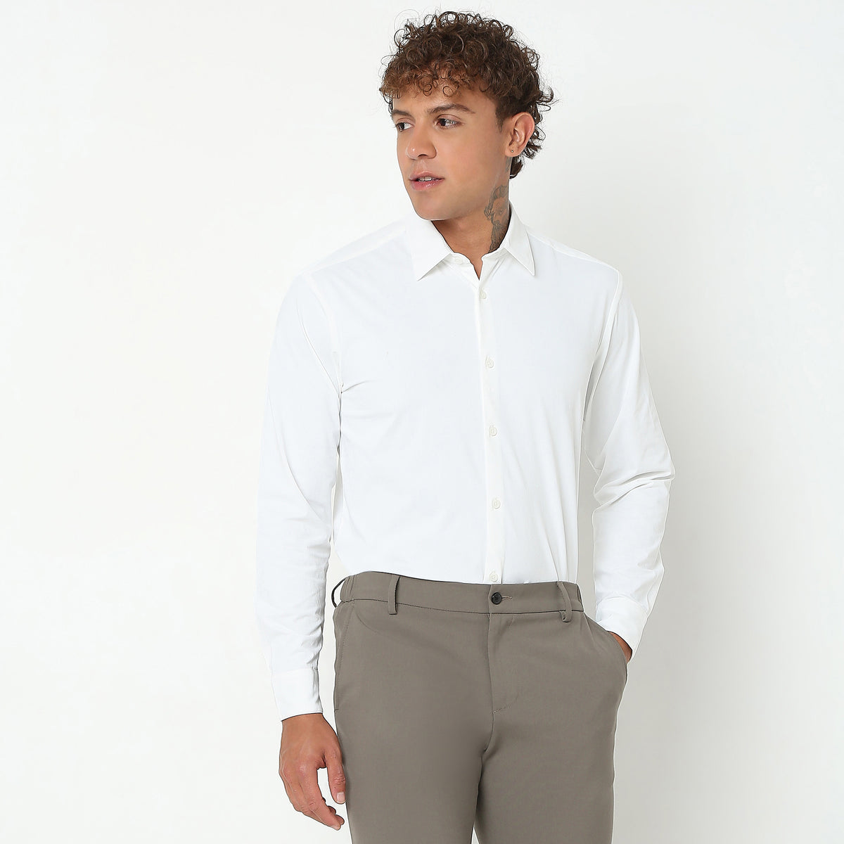 Slim Fit Solid Shirt