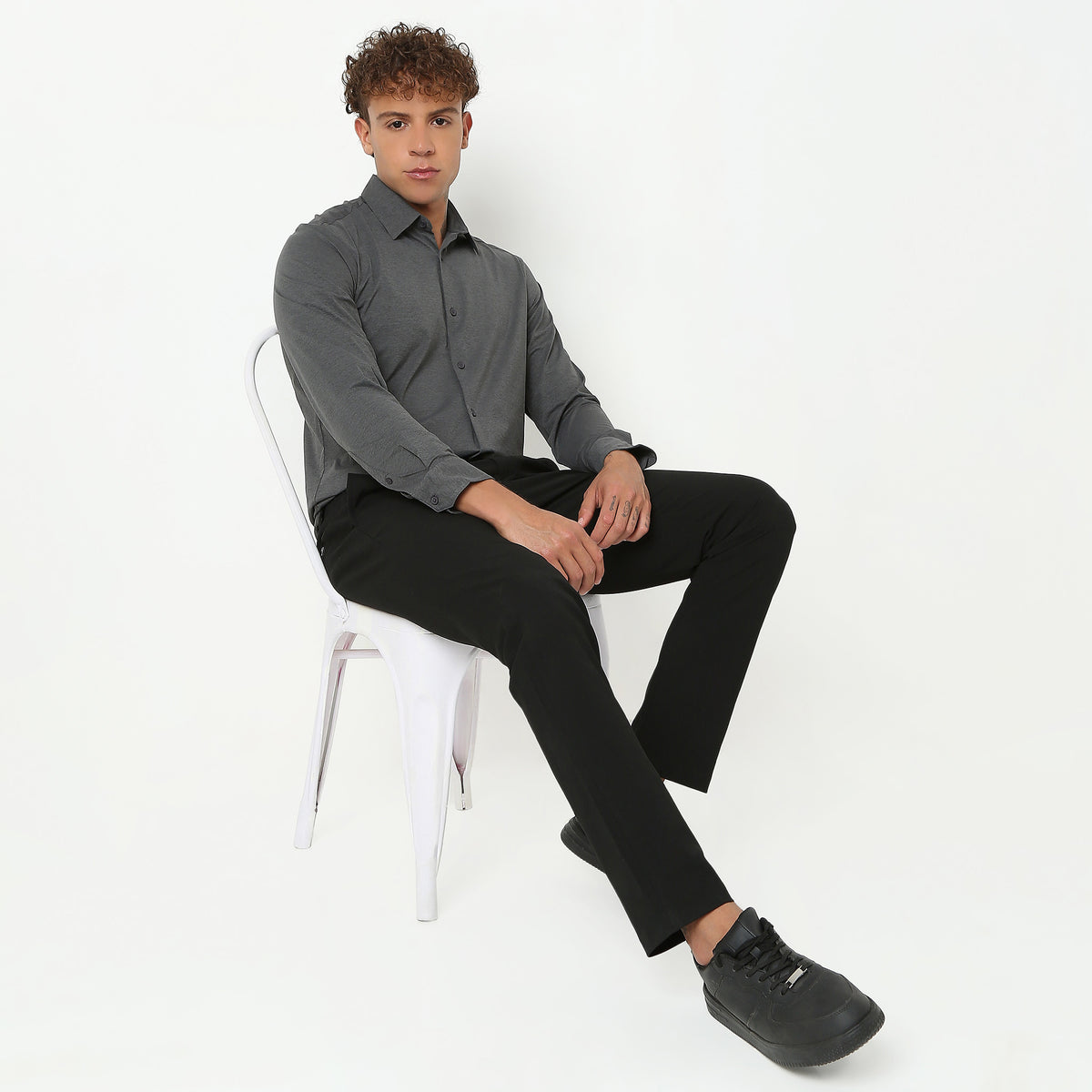 Slim Fit Solid Shirt