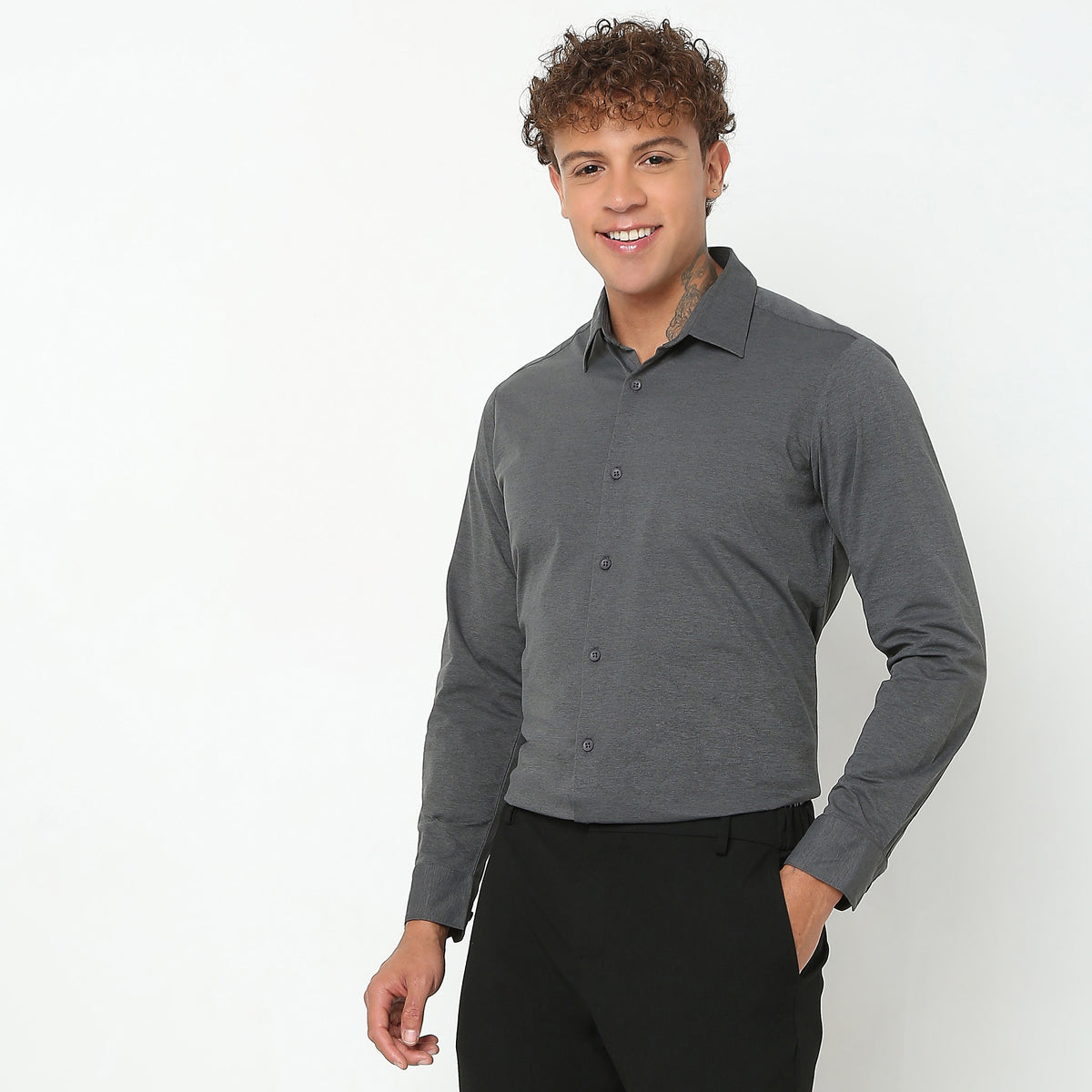 Slim Fit Solid Shirt