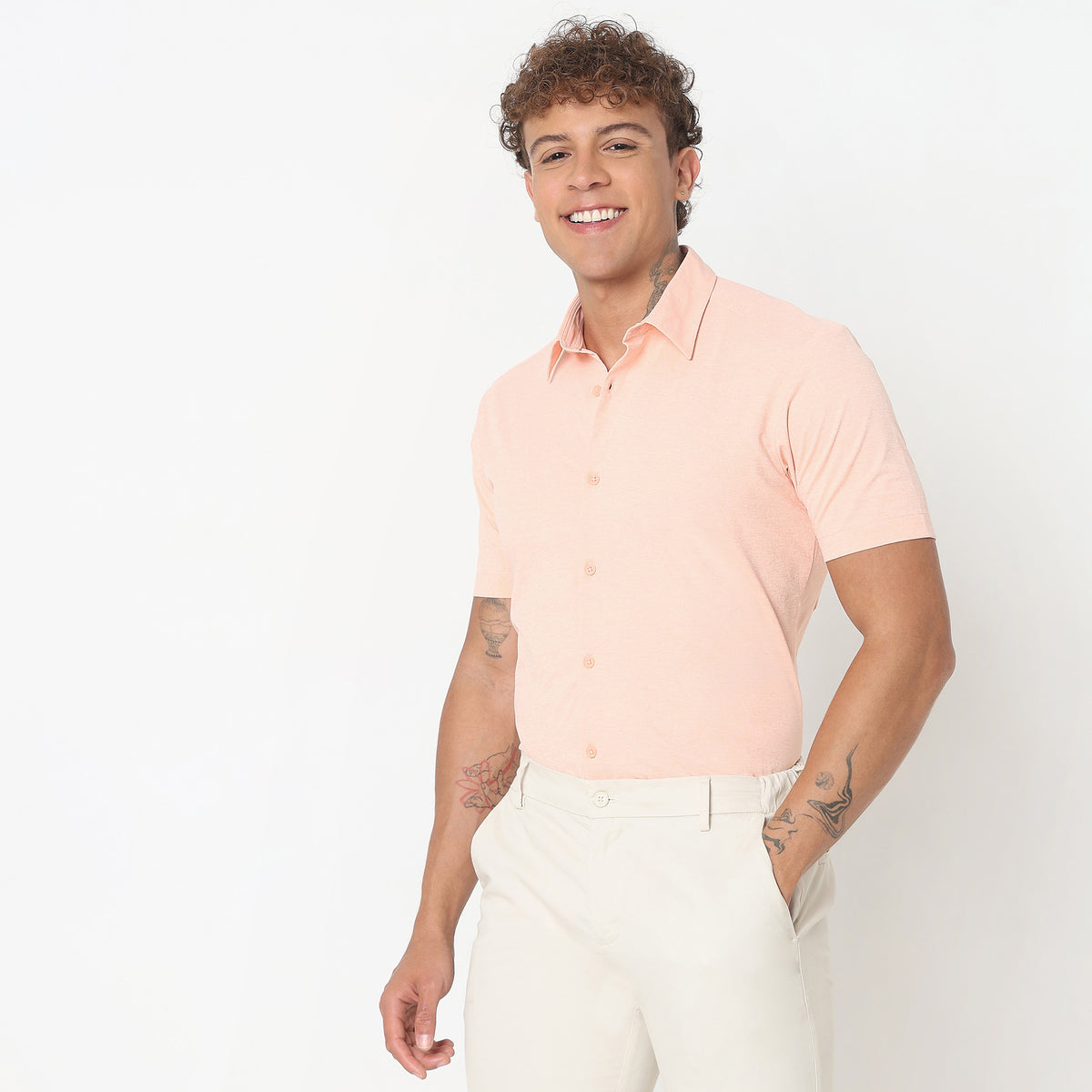 Slim Fit Solid Shirt