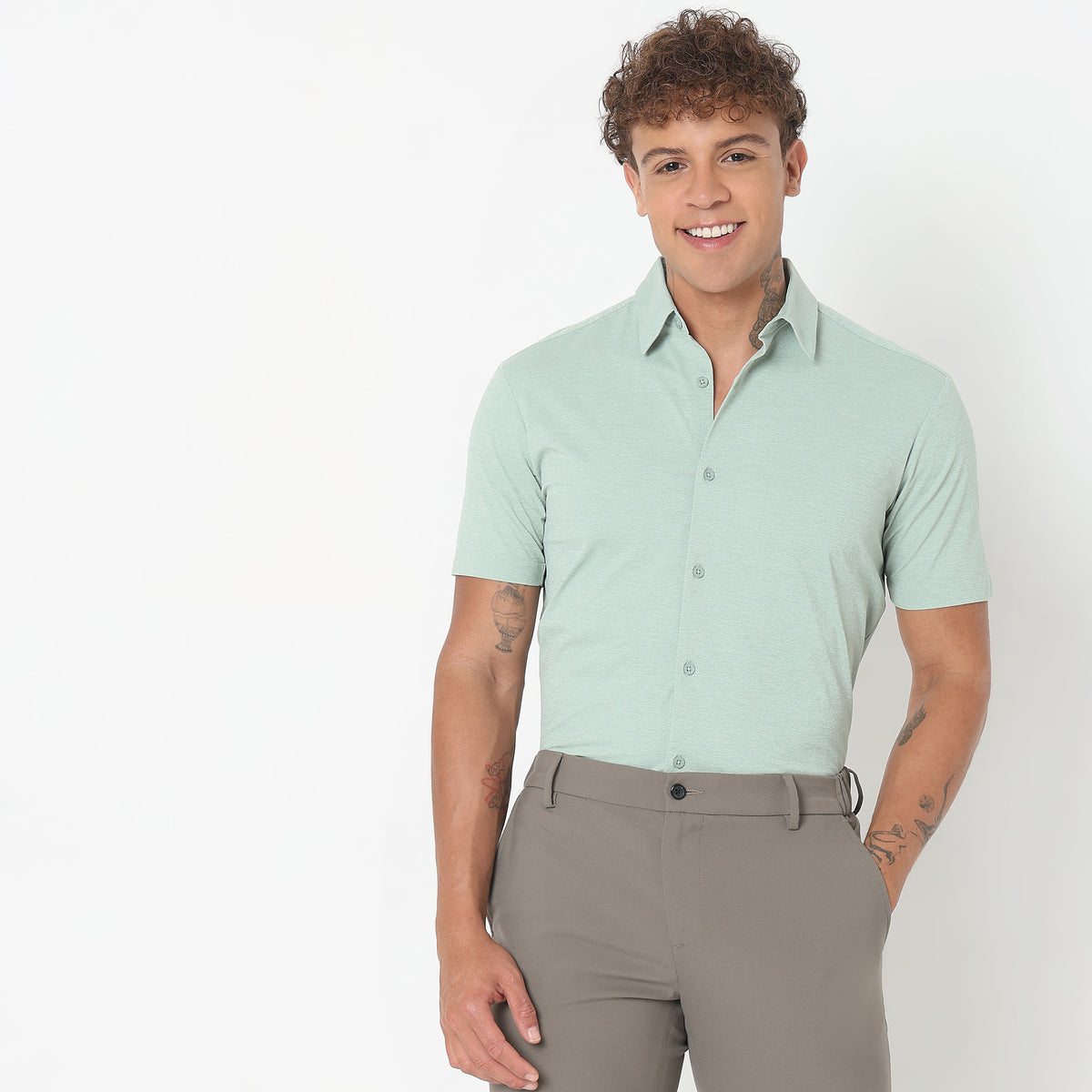 Slim Fit Solid Shirt