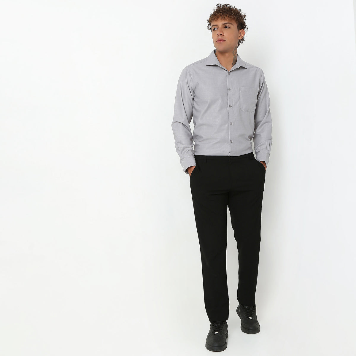 Slim Fit Solid Shirt