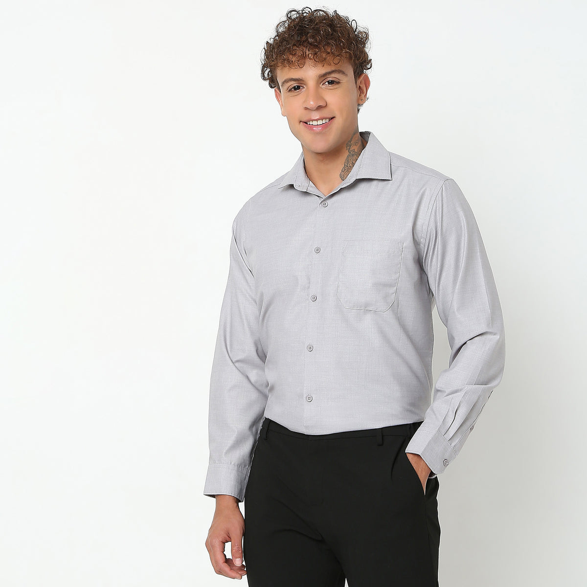 Slim Fit Solid Shirt