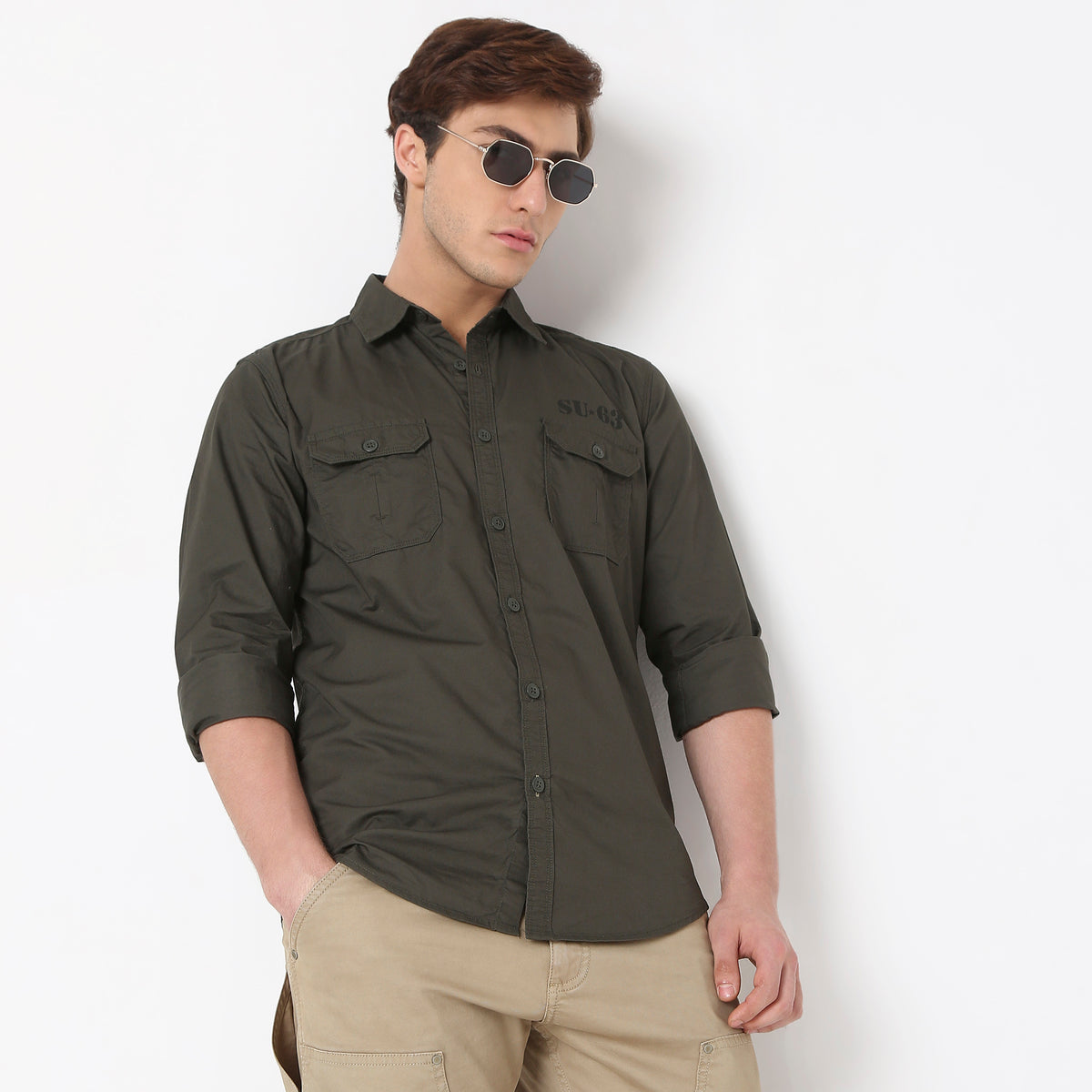 Regular Fit Solid Shirt