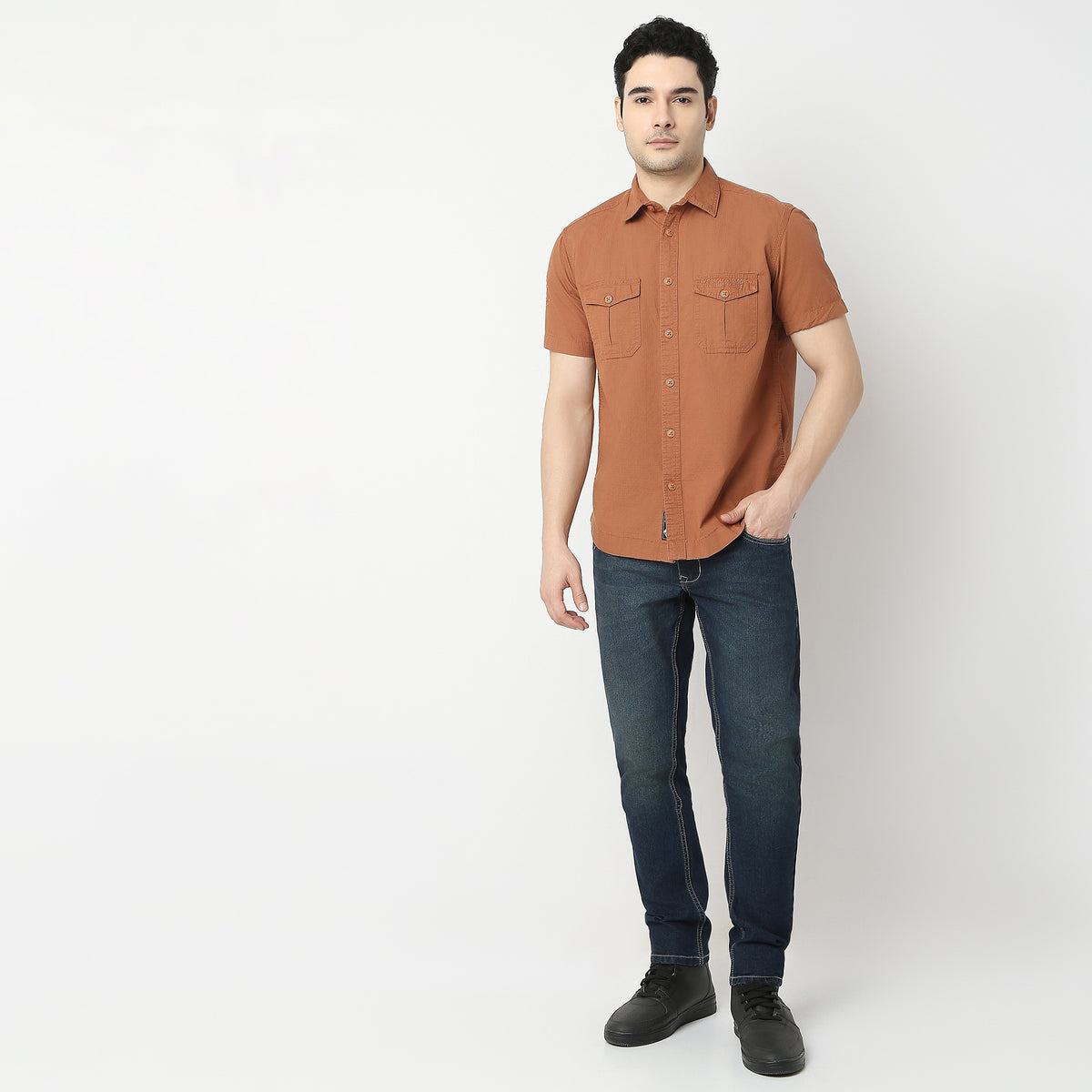 Regular Fit Solid Shirt