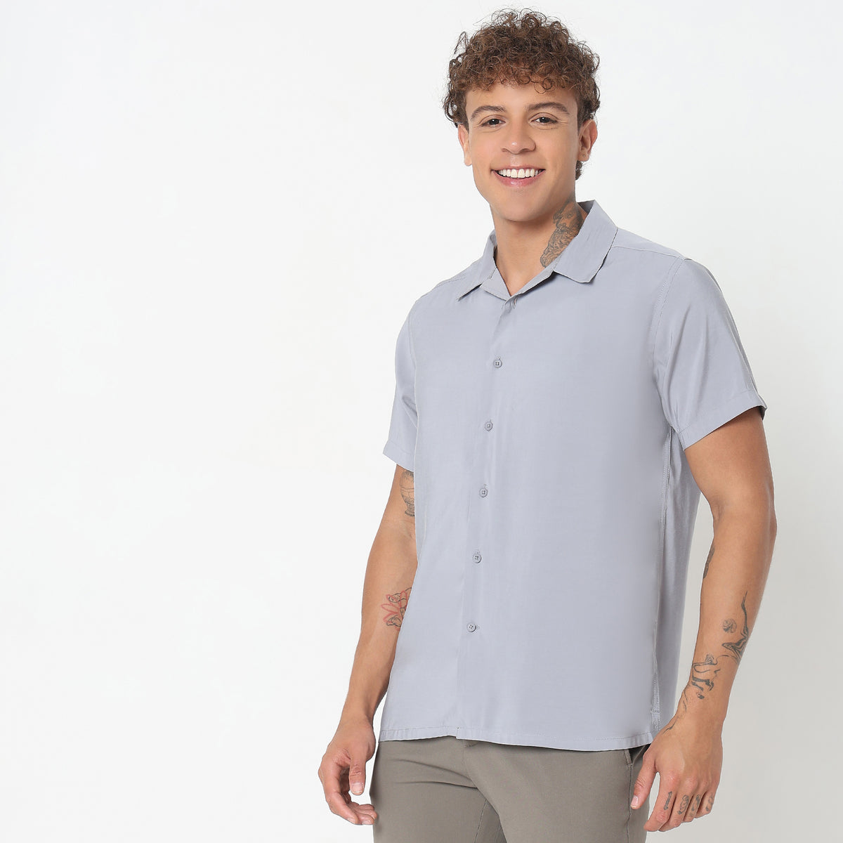 Slim Fit Solid Shirt