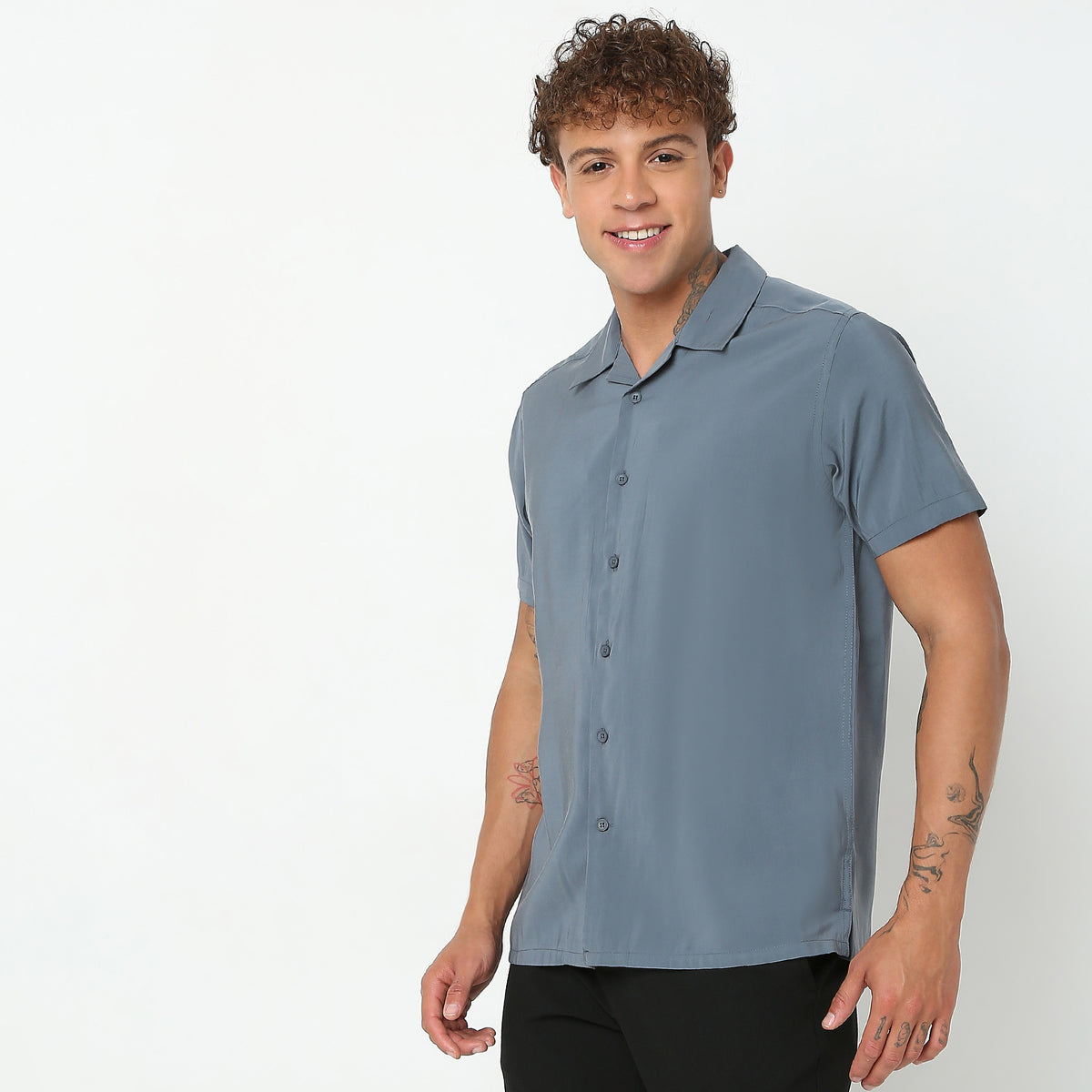 Slim Fit Solid Shirt