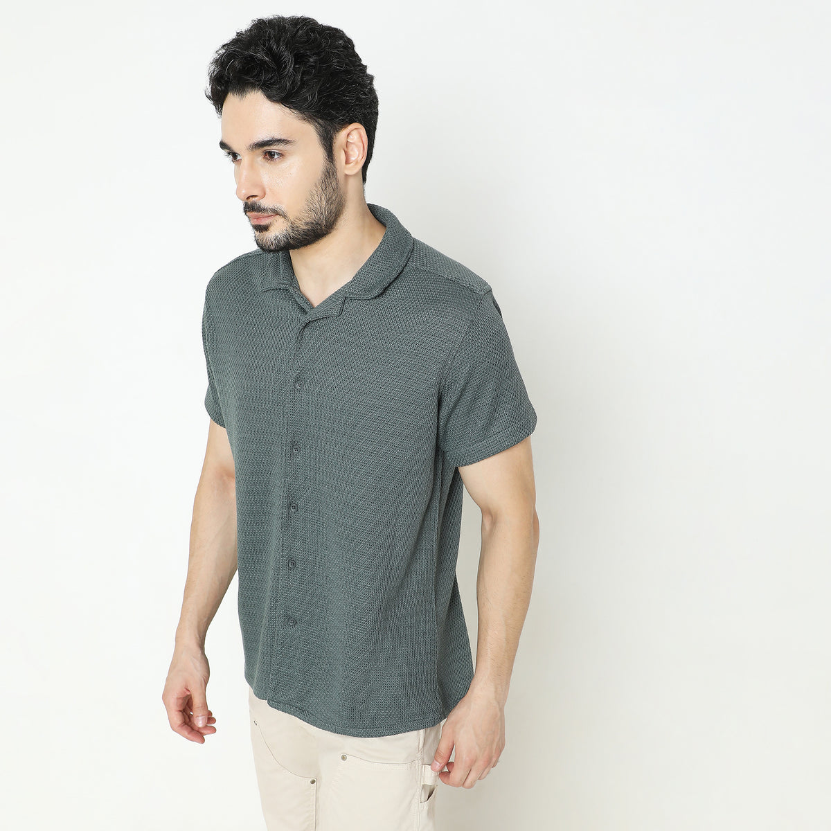 Slim Fit Solid Shirt