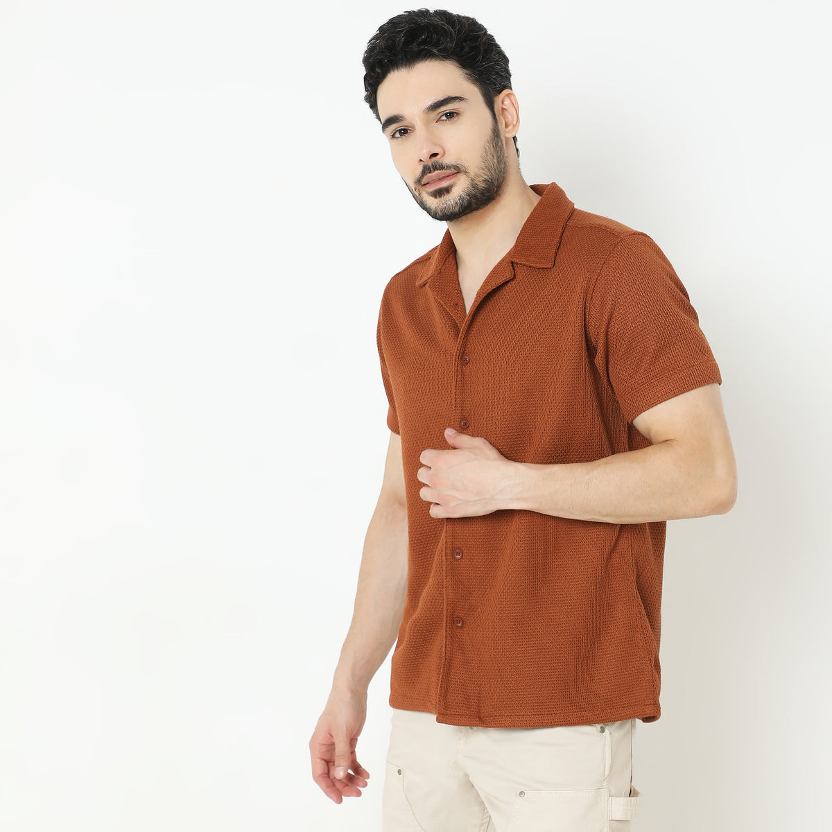 Slim Fit Solid Shirt