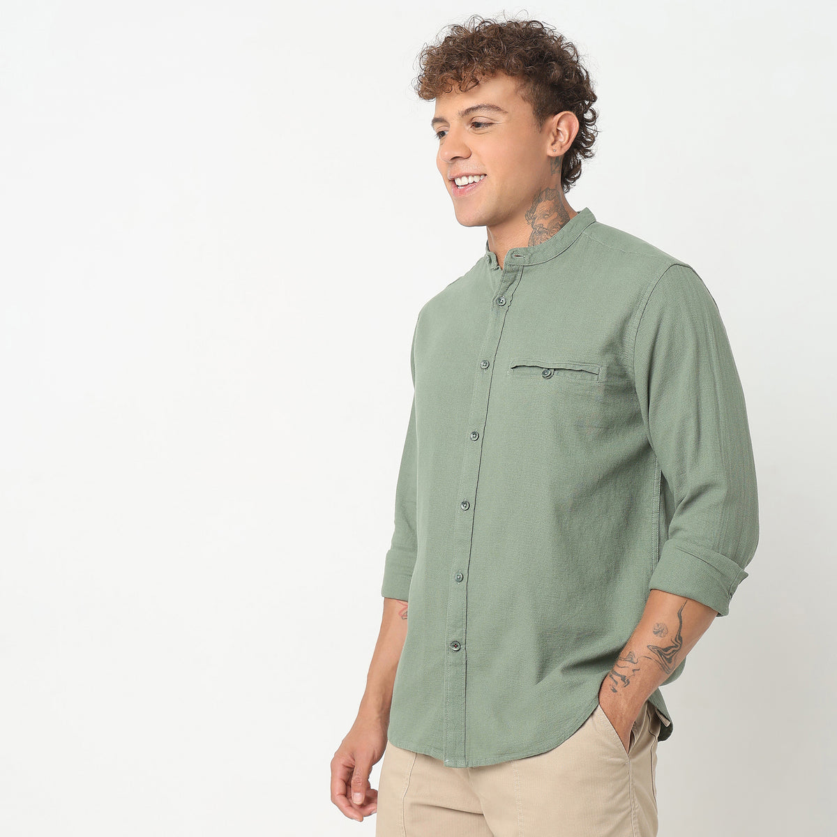 Regular Fit Solid Shirt