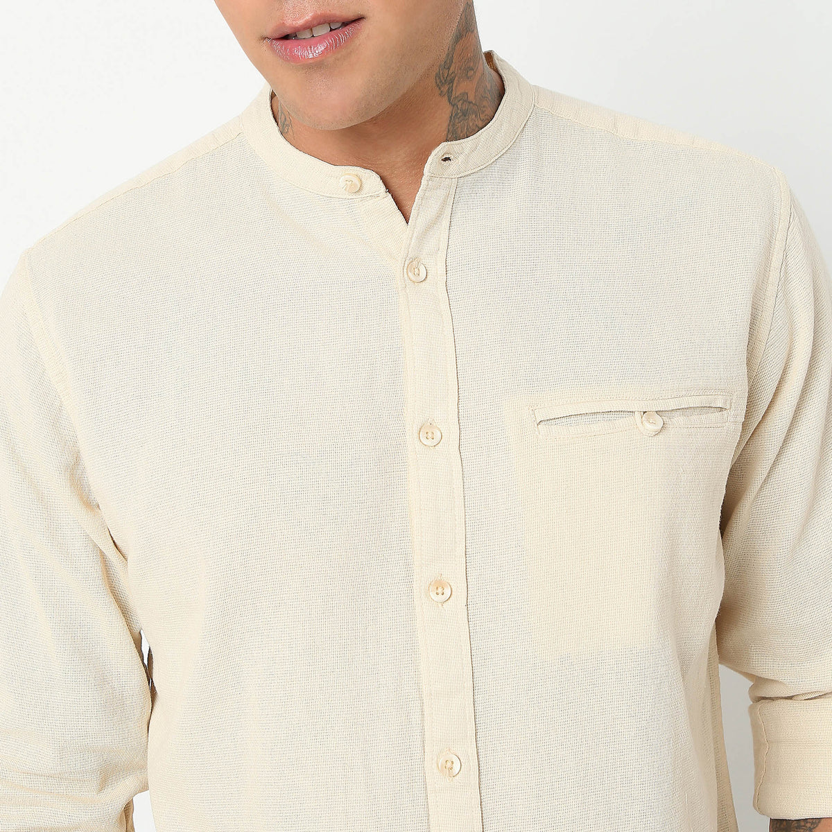 Regular Fit Solid Shirt