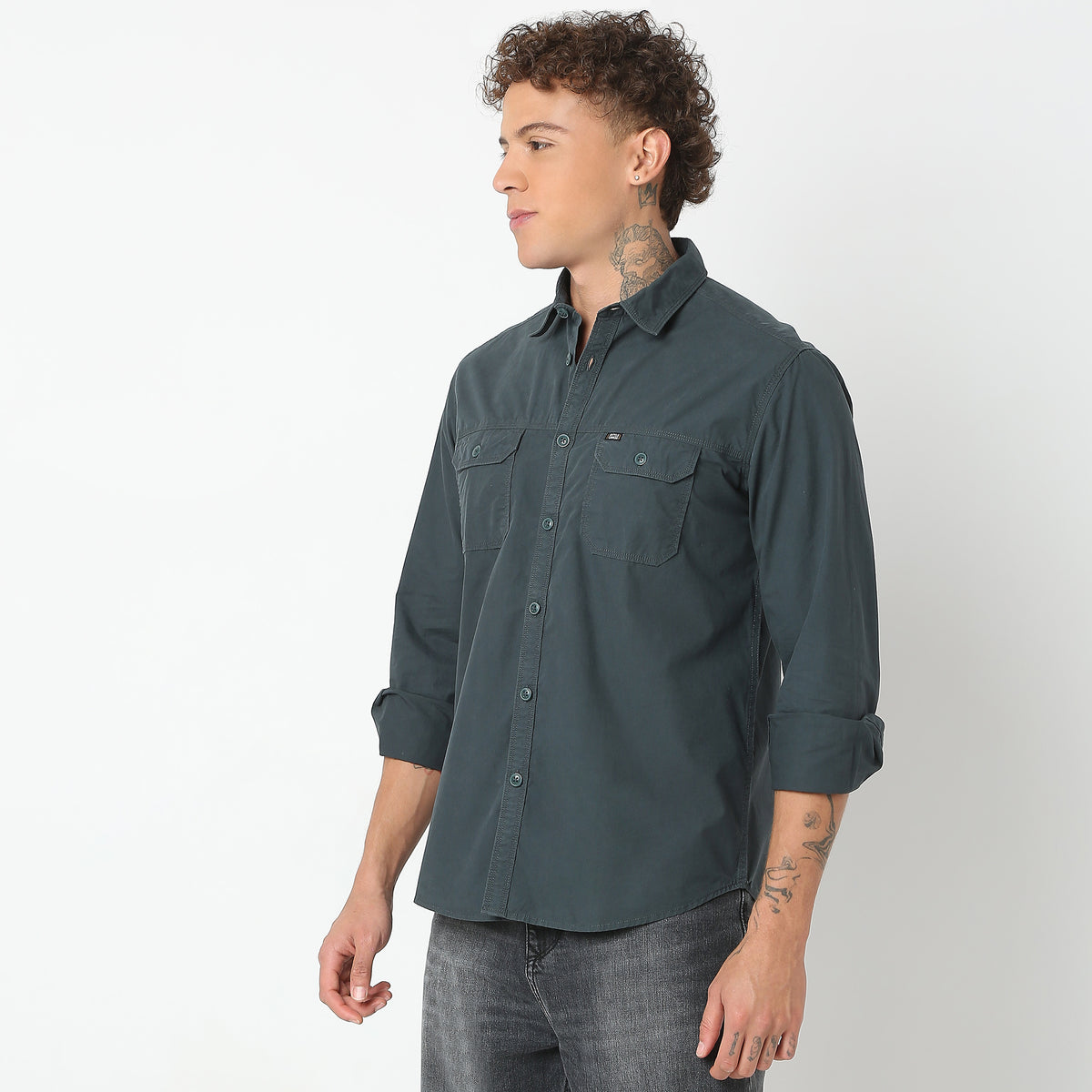 Regular Fit Solid Shirt