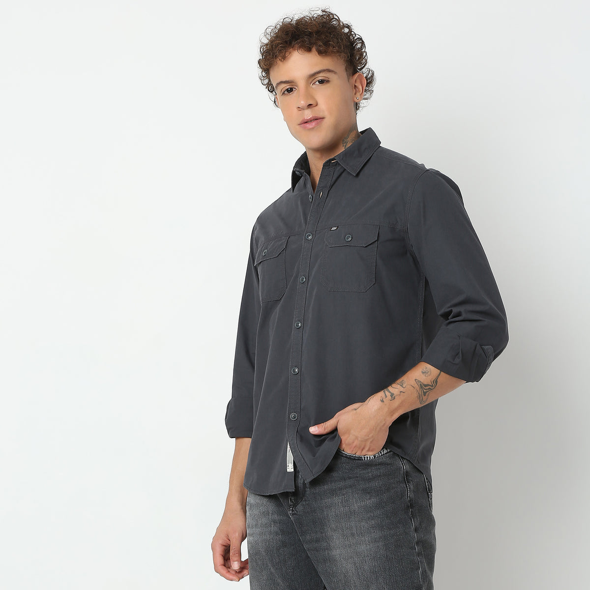 Regular Fit Solid Shirt