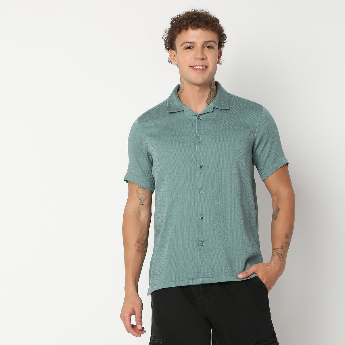 Regular Fit Solid Shirt