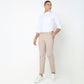 Regular Fit Solid Mid Rise Trousers