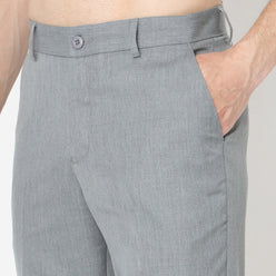 Regular Fit Solid Mid Rise Trousers