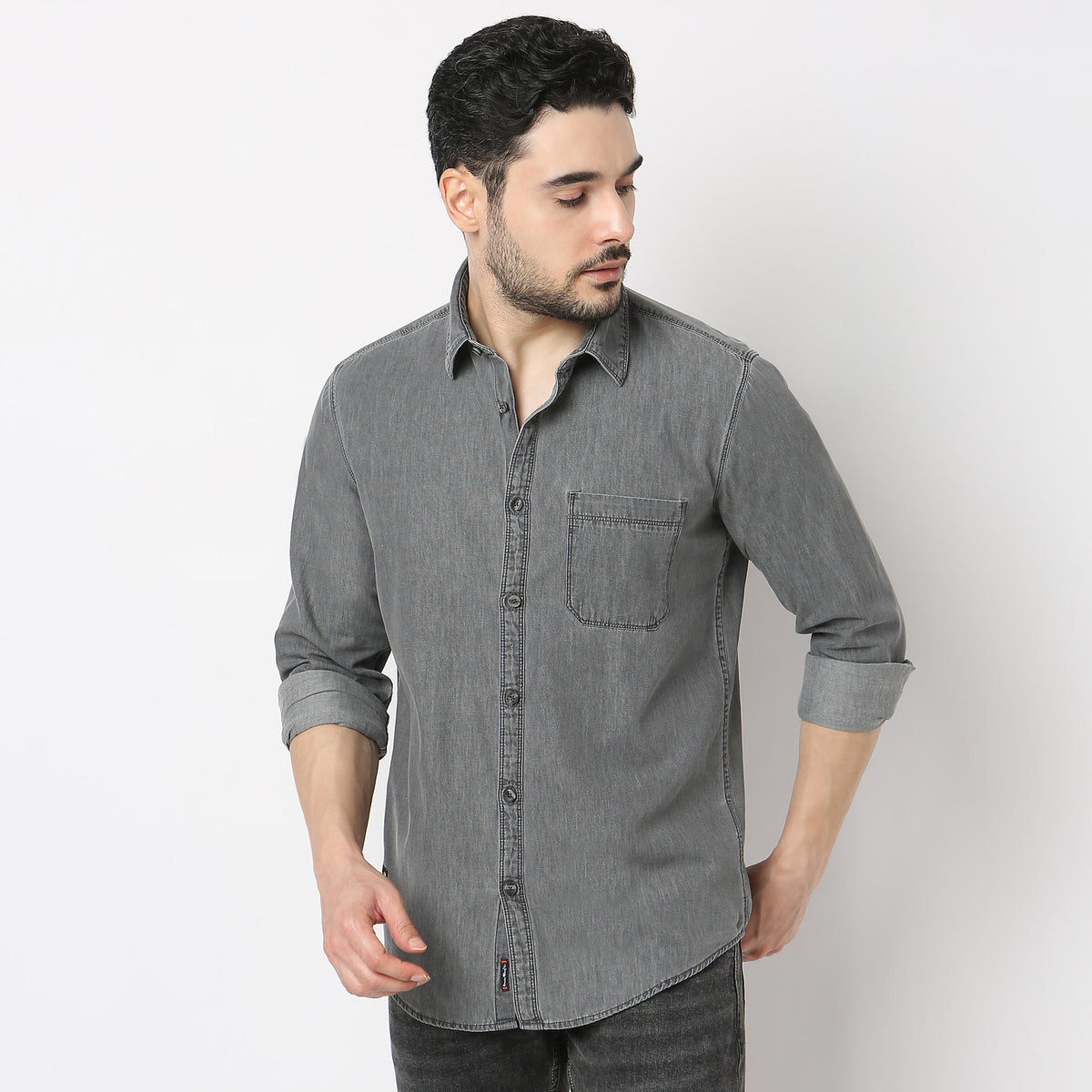 Slim Fit Solid Shirt