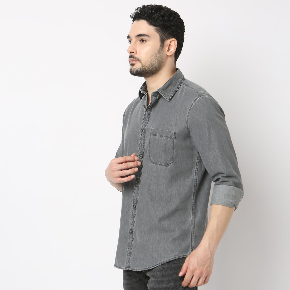 Slim Fit Solid Shirt