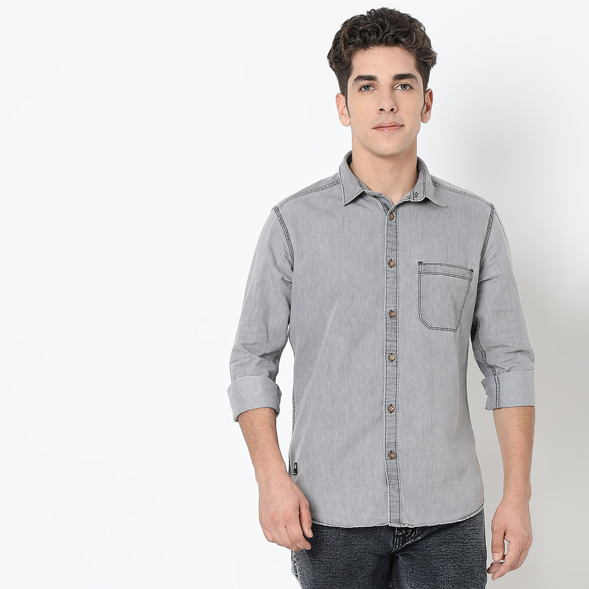 Slim Fit Solid Shirt