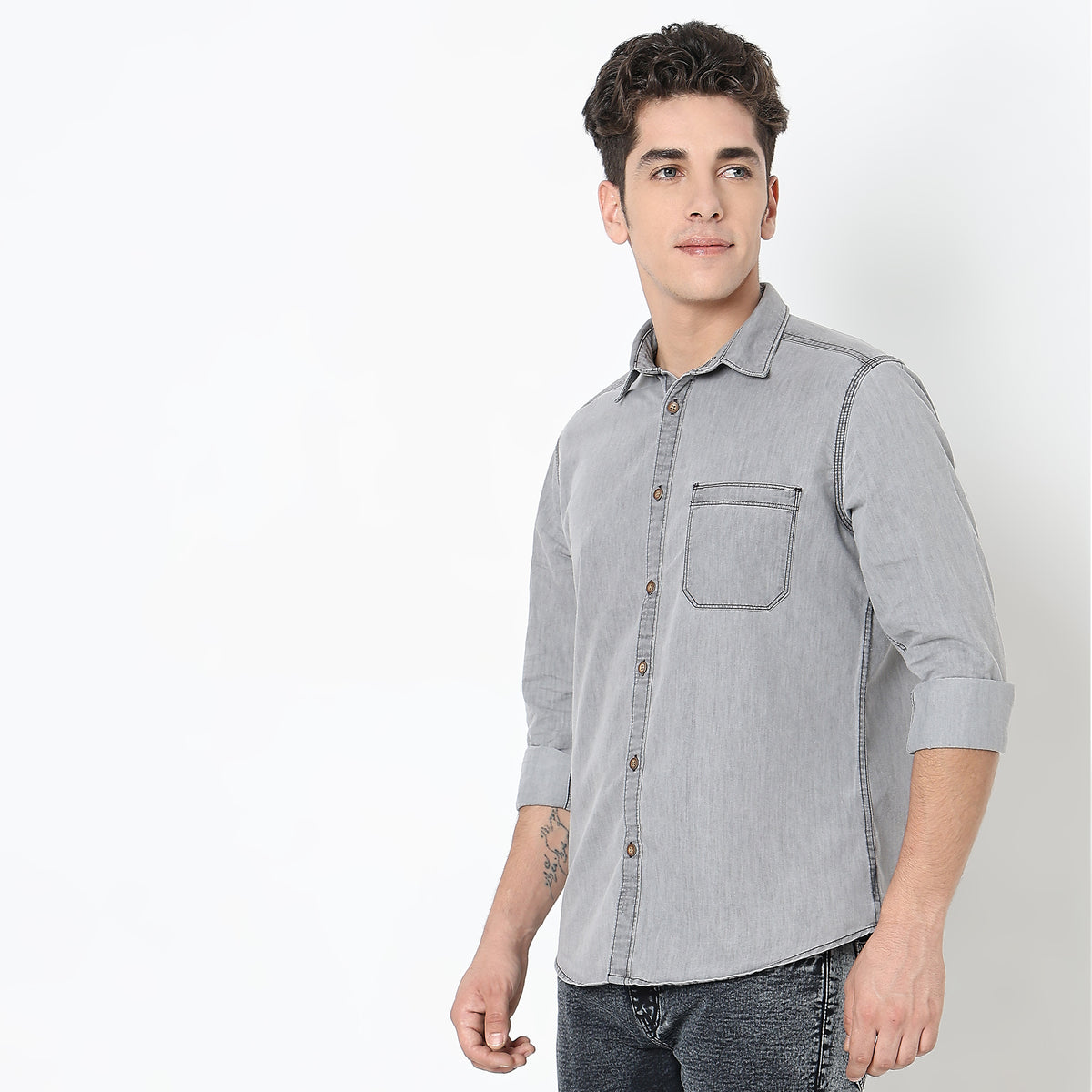 Slim Fit Solid Shirt