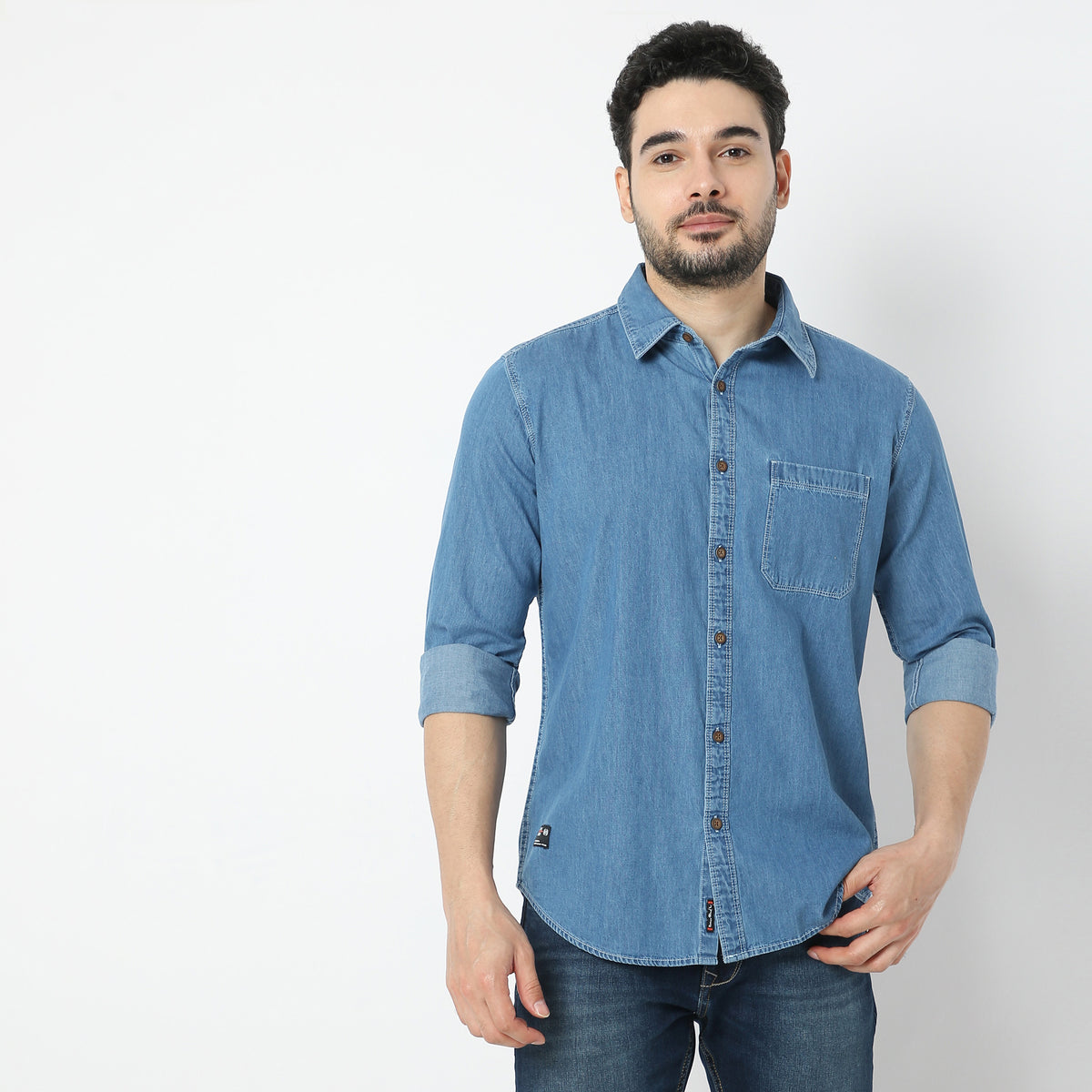 Slim Fit Solid Shirt