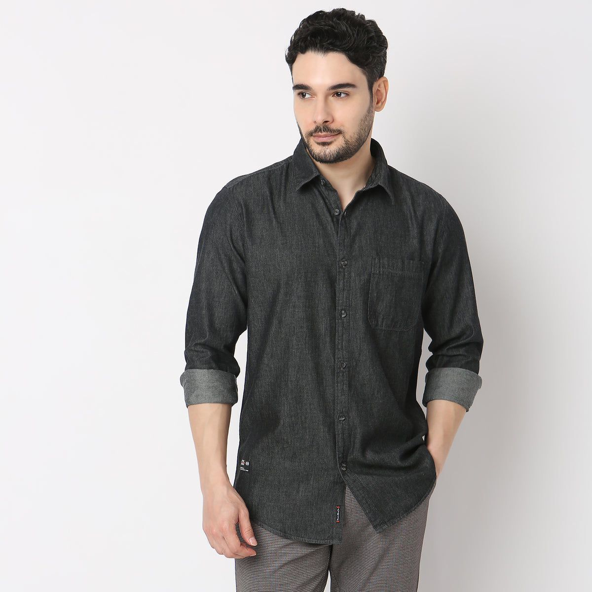 Slim Fit Solid Shirt