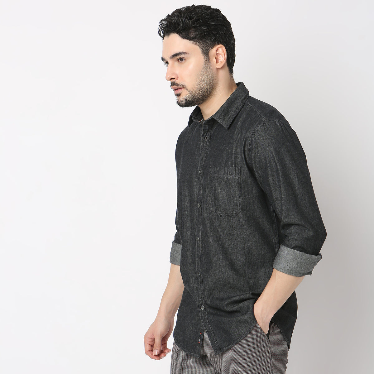 Slim Fit Solid Shirt