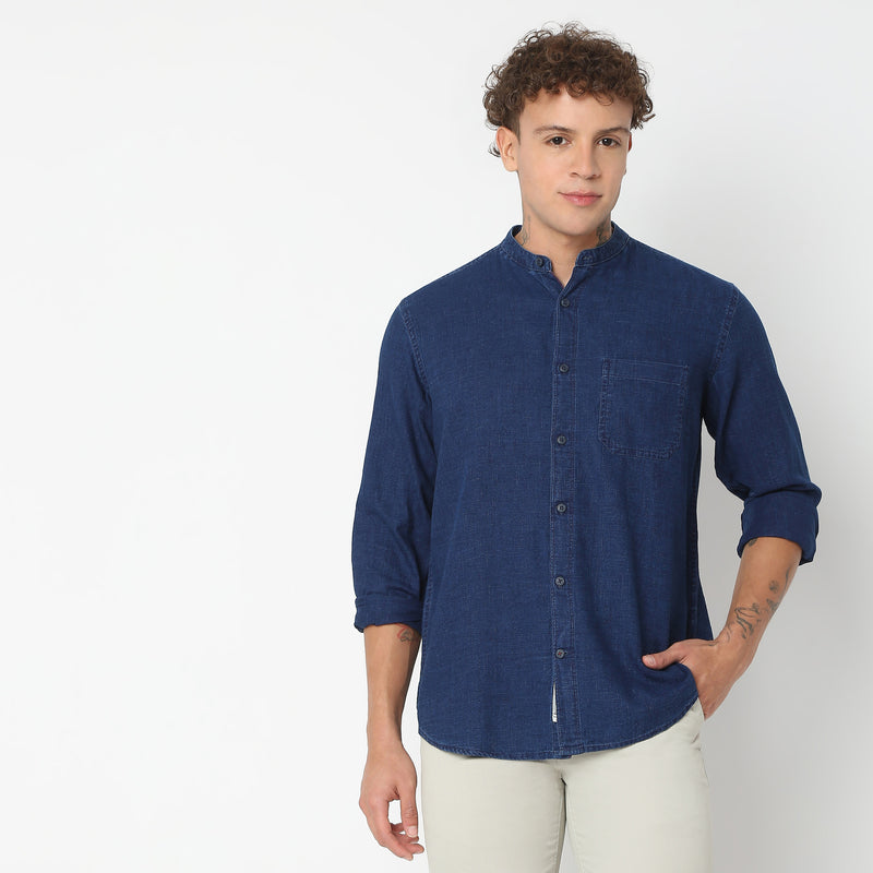 Regular Fit Solid Shirt