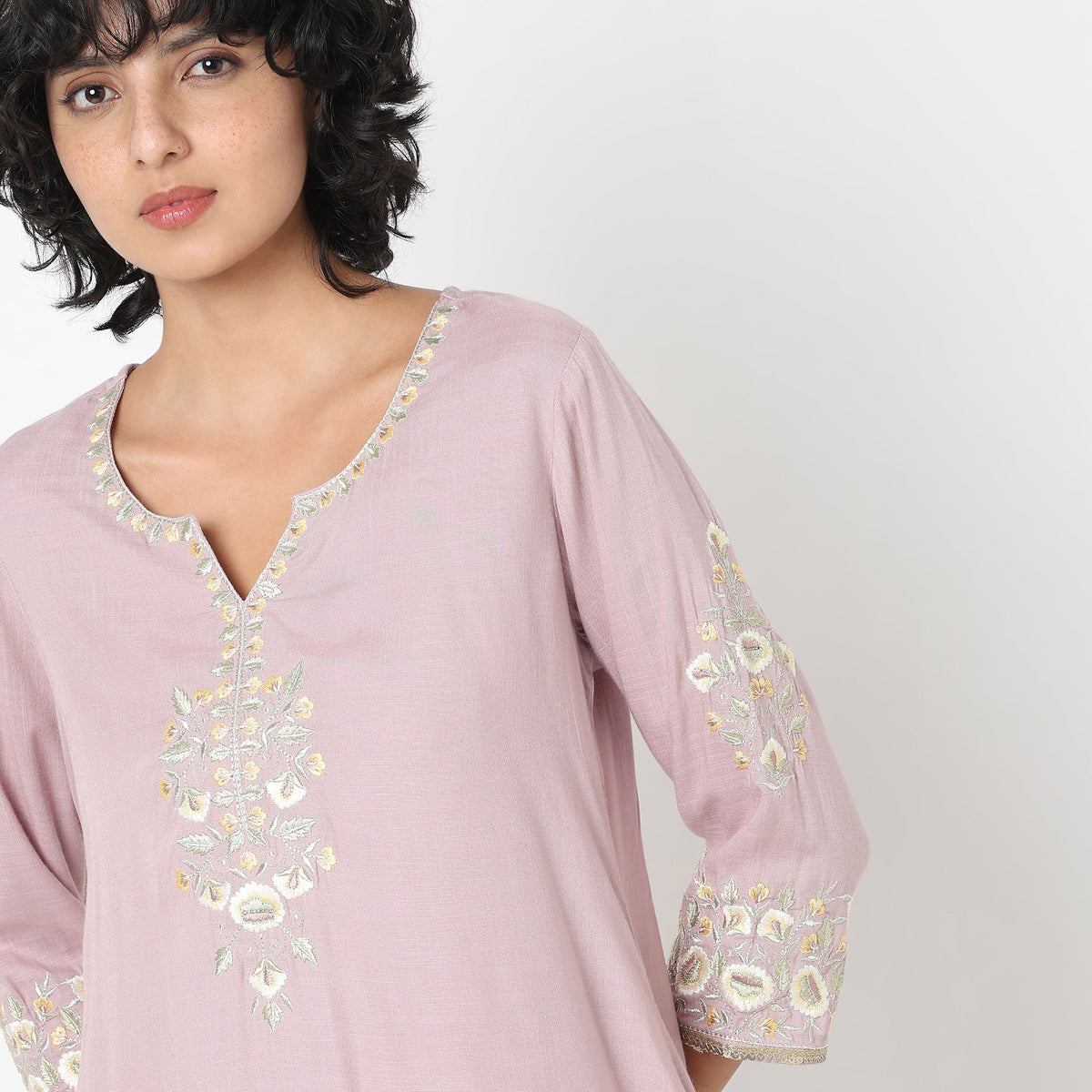 Flare Fit Embroidered Kurta